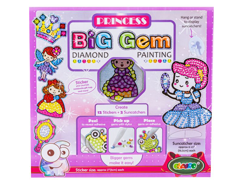 Big Gem Princess Diamond Painting DIY Stickers and Suncatchers Gift Toy Set
