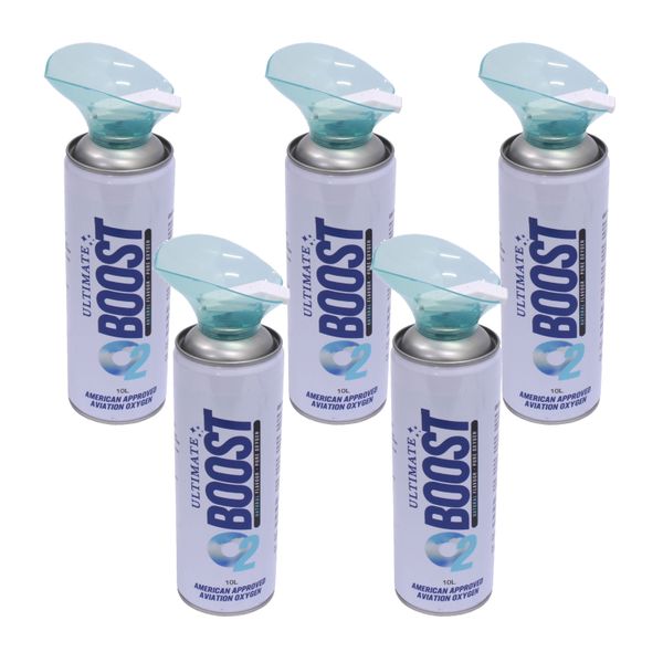 Oxygen in a Can 12 Litre O2 with Mouthpiece - Natural Flavour - 5 Pack