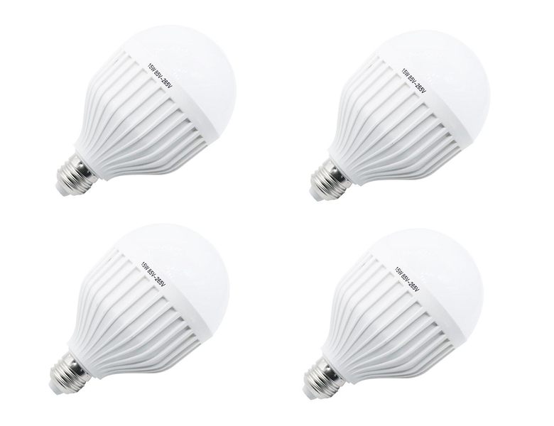 JB Luxx 15W Emergency Rechargeable E27 LED Smart Bulb - Set of 4