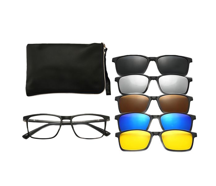 Magnetic Clip-On Eyeglasses Frame, Uv400, Sun And Night Lenses
