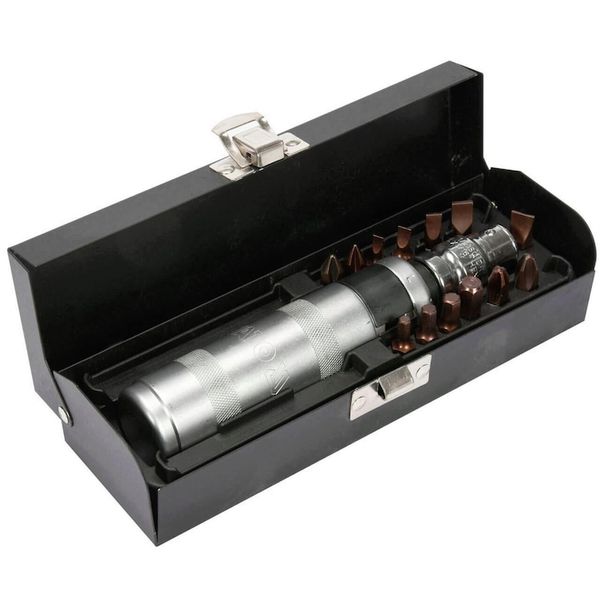 Impact screwdriver, metal box, 15 pieces, magnetic, chrome vanadium