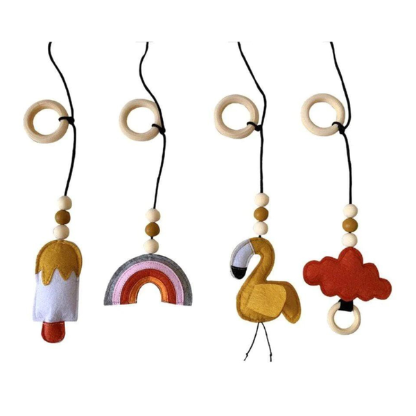 Tropic -inspired Felt Baby Gym Pendant Set of 4