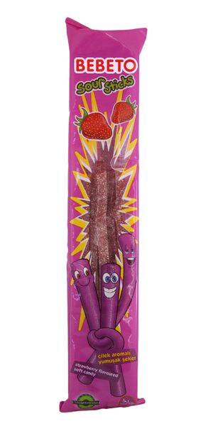 Bebeto Sour Sticks - Strawberry 24 x 35 g