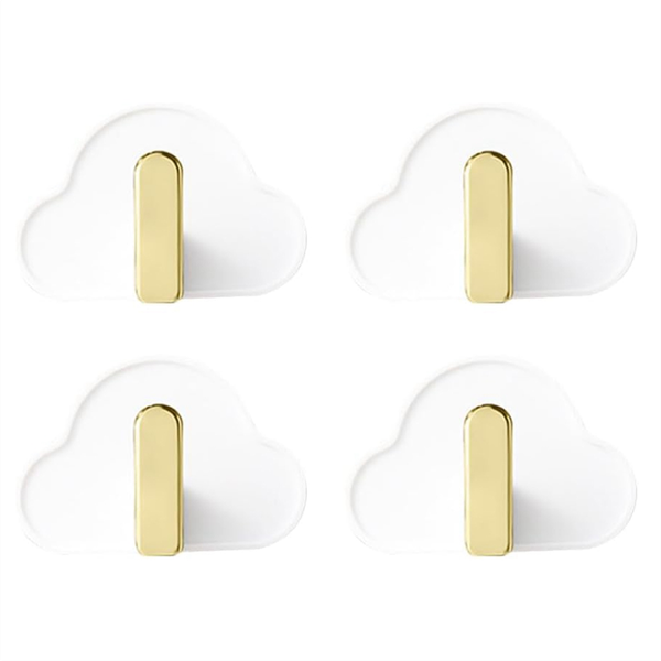 4 Pcs Hook Up Plastic Key Hooks Hat Hanger Punching-Free Hooks B