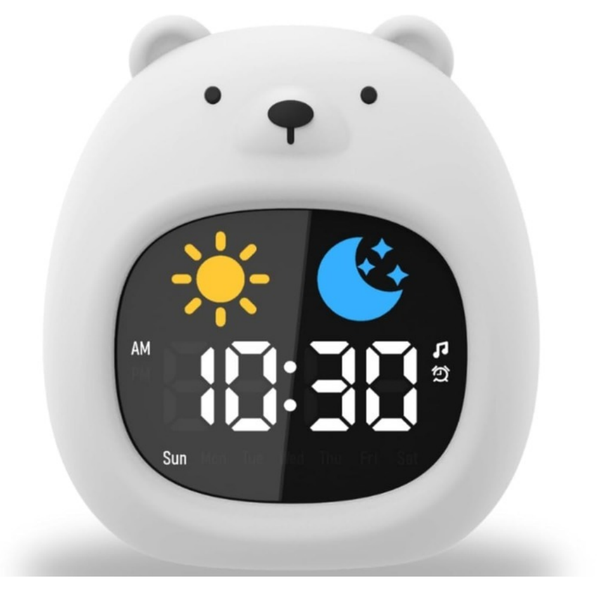 Kids Alarm Clock, Toddler Sleep Training Clock with Night Light