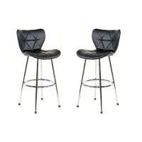 Set of 2 Faux Leather Barstools