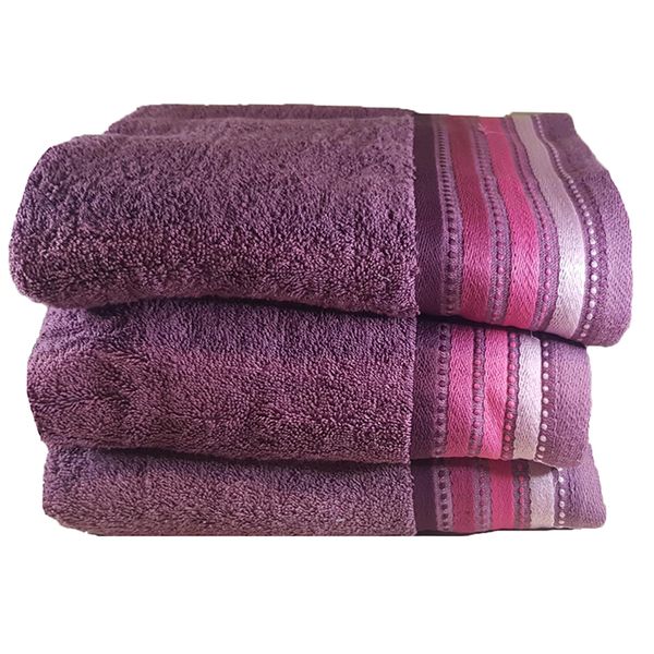 450Gsm - 100% Cotton - Plum - Pack Of 3 image