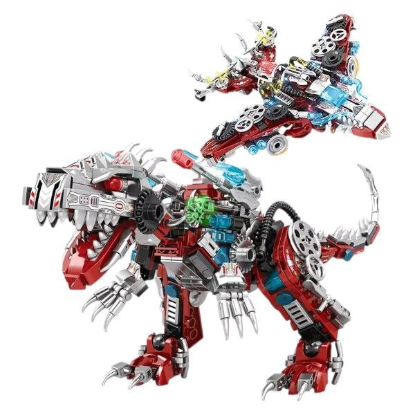 2-in-1 Dinosaur and Fighter Jet Robot Building Set - Multicolor - 396-Pieces