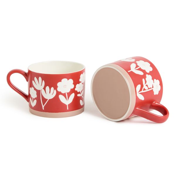 George &amp; Mason - 2 Pack Nordic Rouge Floral Mugs