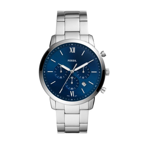 Fossil Men Neutra Chrono Silver Stainless Steel Watch-FS5792