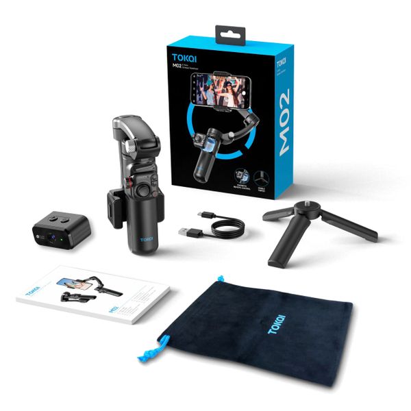 TOKQI M02 AI Gimbal - Detachable Remote Compatible with iPhone/Android