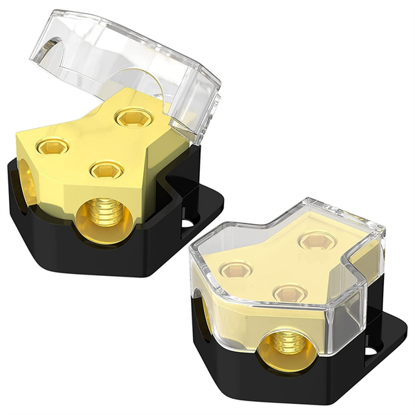 12V Power Distribution Block Audio Splitter 2 Way Ground Block Amp
