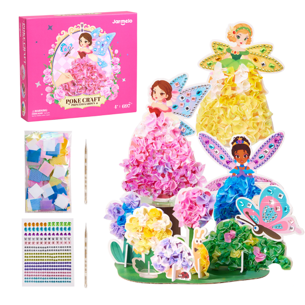 Jar Meló - 3-in-1 Dress Making Poke Arts &amp; Crafts Set: Princess Garden
