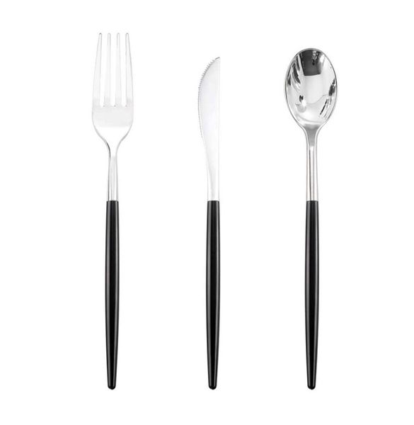 Trendy Plastic Cutlery Set - 12 Spoons + 12 Forks + 12 Knives