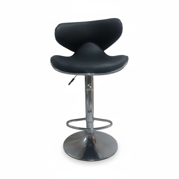 SMTE - Modern Swivel Bar Stool - Ergonomic - Black