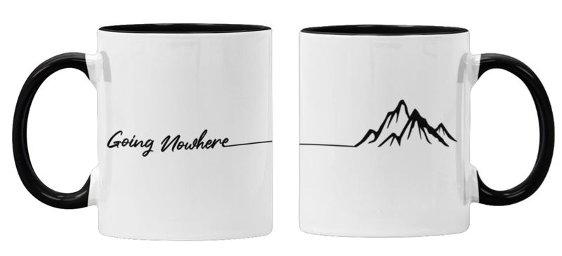 Going Nowhere Adventure Lifestyle 2 x Coffee Mugs