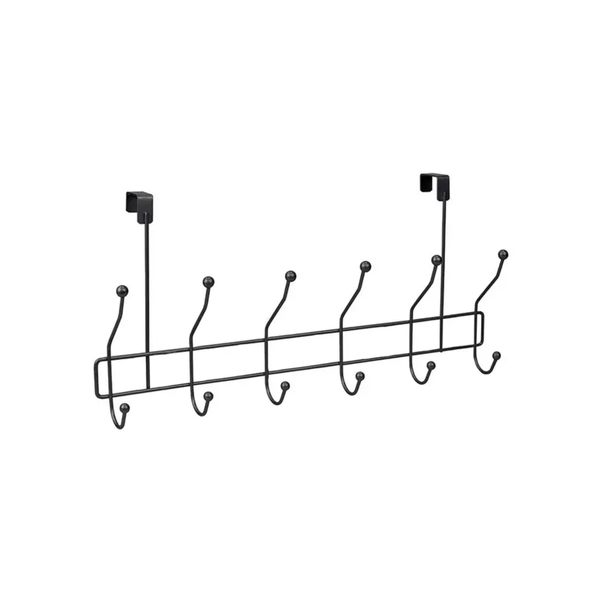 12 Hook Metal Door Hook - Matte Black