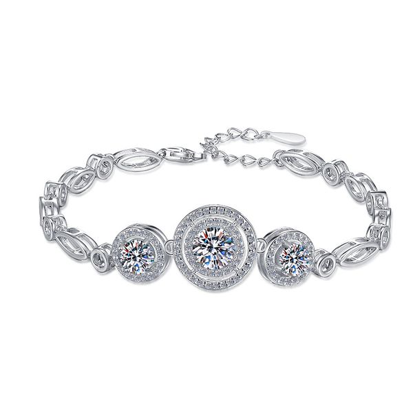 S925 Sterling Silver Women's Bracelet | 2CT D Color GRA Moissanite Bangle