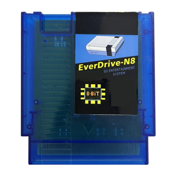 1000 in 1 Remix Game Card Retro for Nes 8 Bit Transparent-Blue