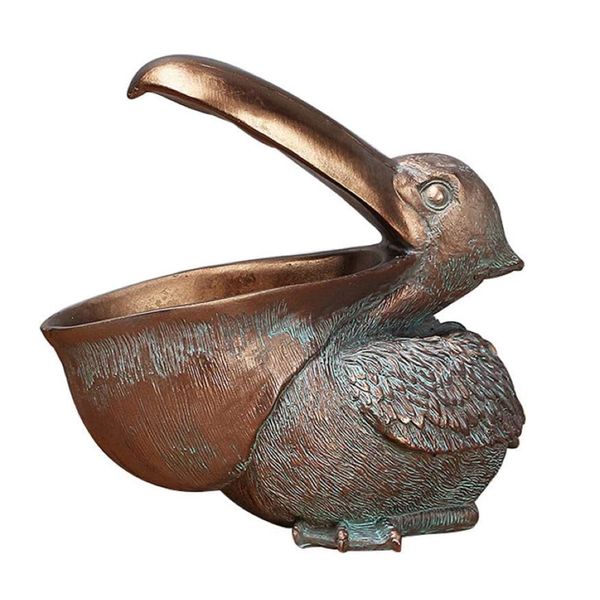 Home Decor Key &amp; Jewellery Storage Resin Pelican Bird Ornament (22.5 cm)