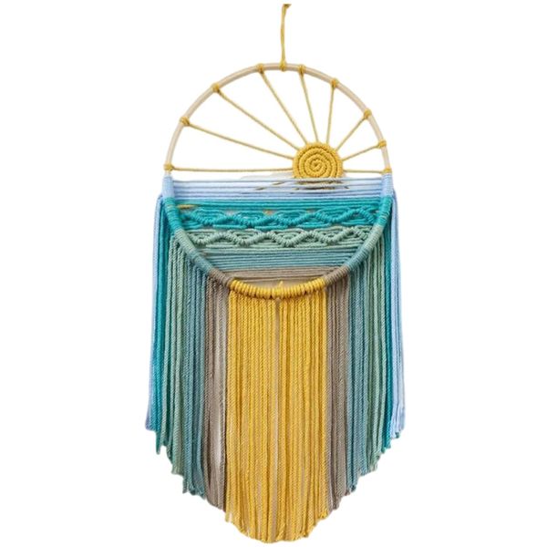 Decor Handmade Wall Hanging Woven Sunset Dream Catcher - 60cm