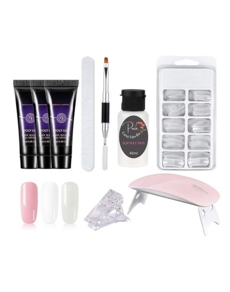 Pure Luxè Polygel Kit With Uv Nail Curing Lamp
