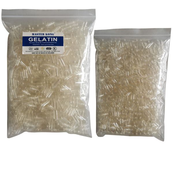 Empty Capsule Shells - Size 00 Plant-Based 1000-Piece Gelatin - Separate