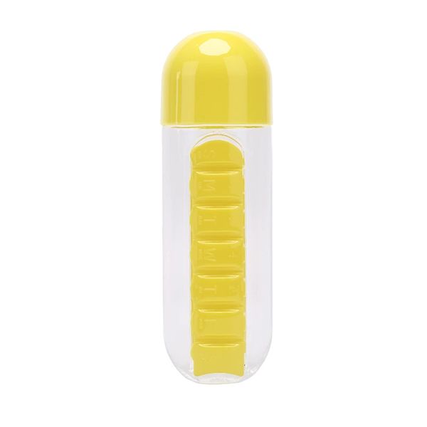 Water Bottle with Pill Box Organizer