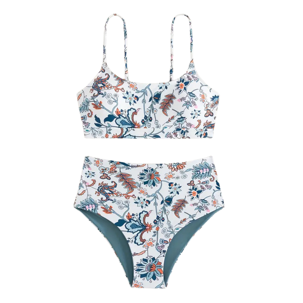 Ocean Bloom High-Waist Bikini Set