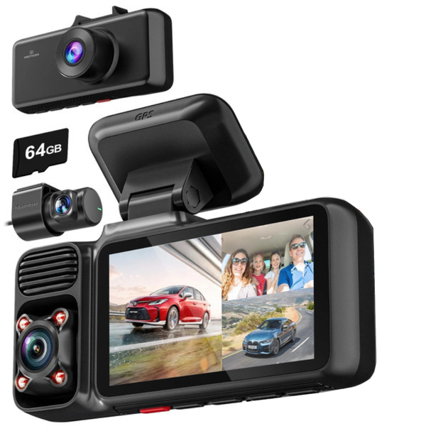 Redtiger F17 Elite 3-Channel Dash Cam - 4K Front, 1080P Inside &amp; Rear