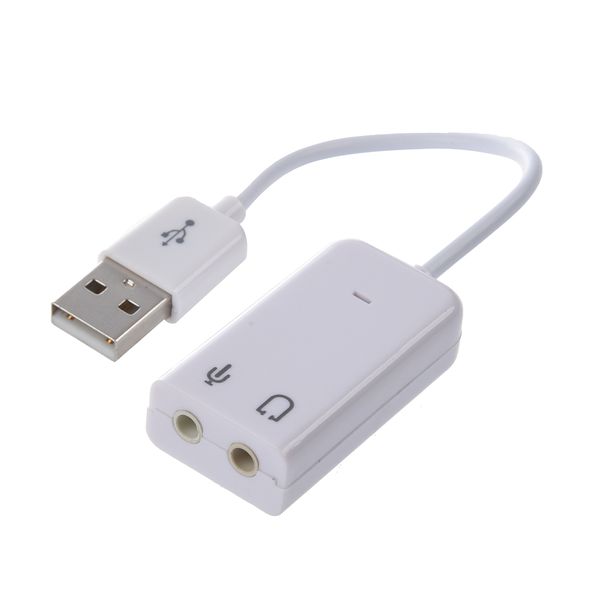 3.5mm Microphone Earphone Socket USB 2.0 Sound Card Speaker Audio Adapter W