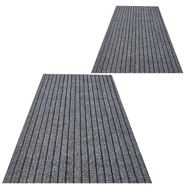 Decor Outdoor Indoor Anti Slip Rubber Backing Washable Rug (60cm) set of 2