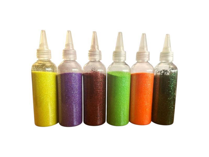 6pc Glitter Powder Set - 90g Each, Multi-Color Sparkle Craft Glitter