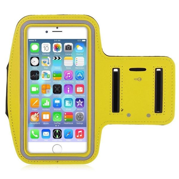 Adjustable Water Resistant Sports Armband Holder For Cellphones - Yellow