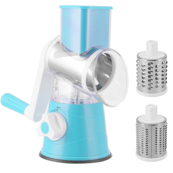 Manual Vegetable Shredder Cutter Potato Tomato Grater Chopper for Home Blue