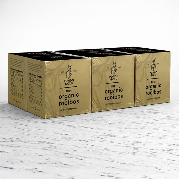 Pondo Gold Pure Organic Rooibos Six Pack 6 x 200g (Teabags 80's)
