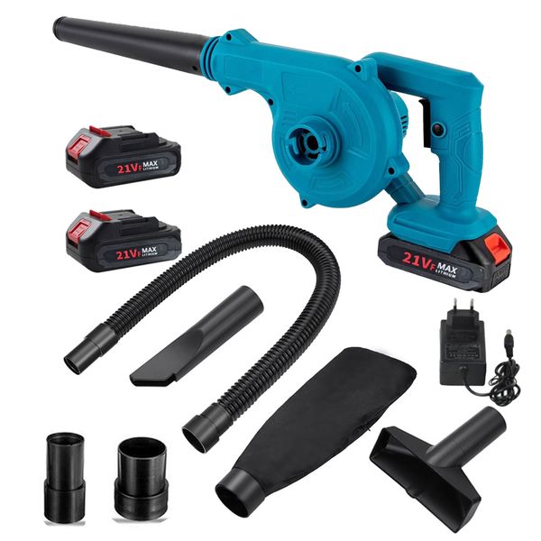 2-IN-1 Cordless Air &amp; Leaf Blower Kit- With 2 Batteries &amp; Charger &amp; Pipes