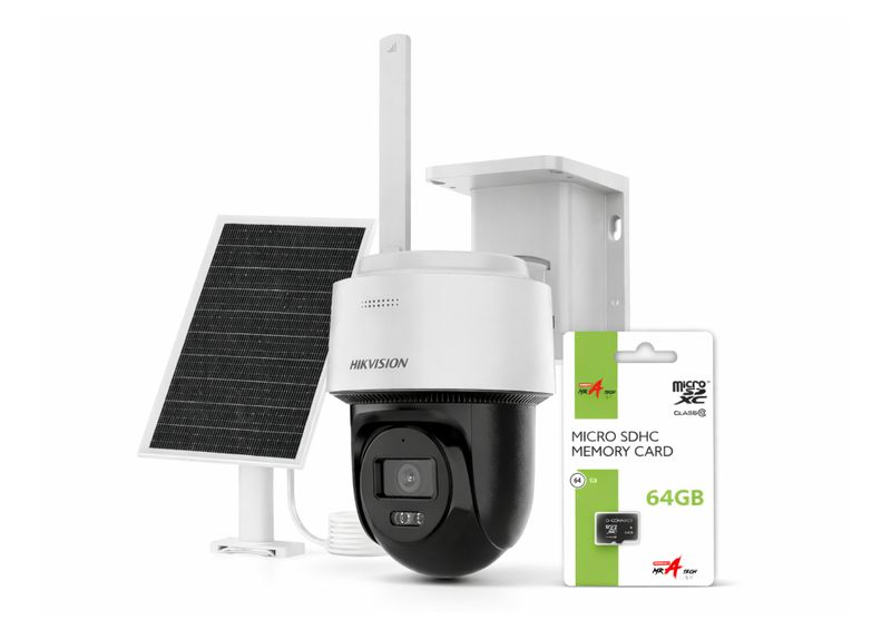 Hikvision 4MP 4G Solar PT Camera-Wireless Outdoor CCTV, 24/7 AOV Recording