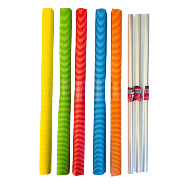 8-Pack Bright Colour Kraft &amp; Clear Plastic School &amp; Gift Wrapping Set