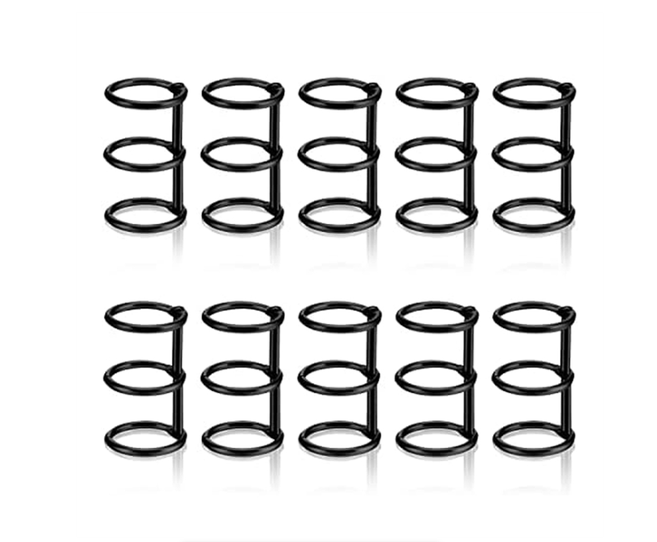 Black Removable Open-Top Binder with 3-Hole Loops 10PCS