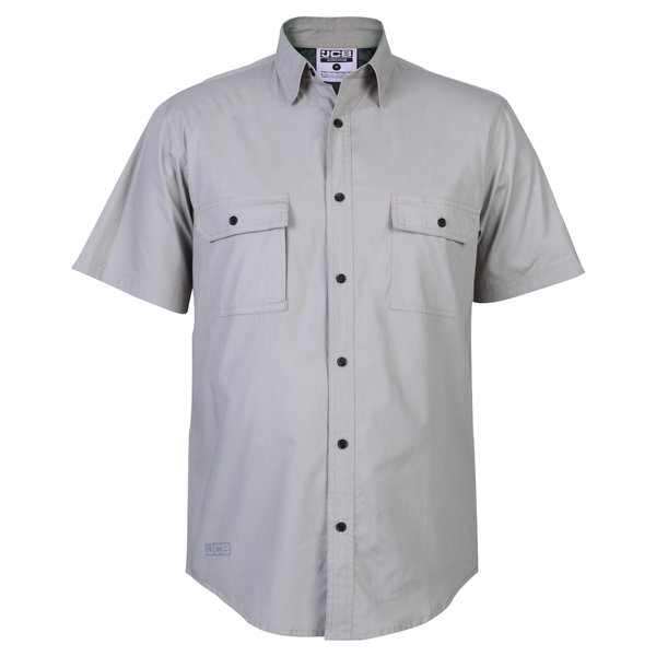 JCB 100% Cotton Short Sleeve Performance Vented Shirt - Beige
