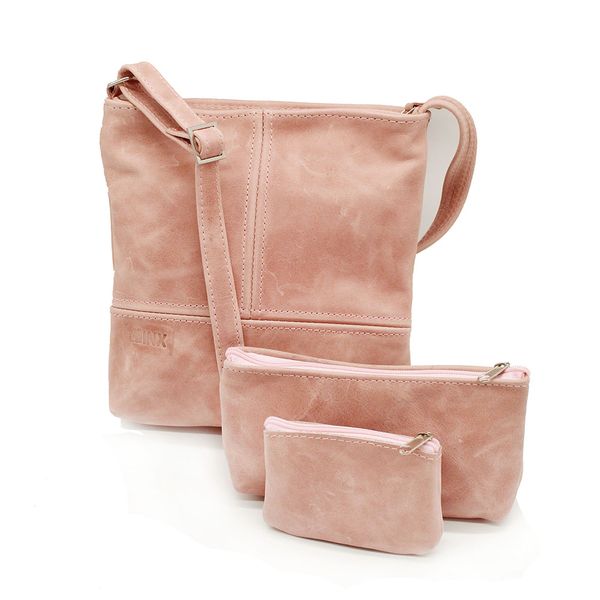 Minx Genuine Leather Handbag, Coin purse and Makeup Bag Combo