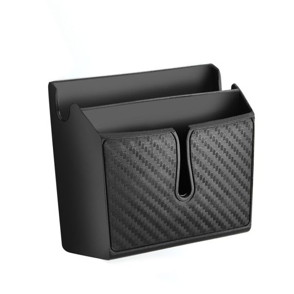Carbon Fibre Car Storage Organizer Adhesive Box For Phones &amp; Cables