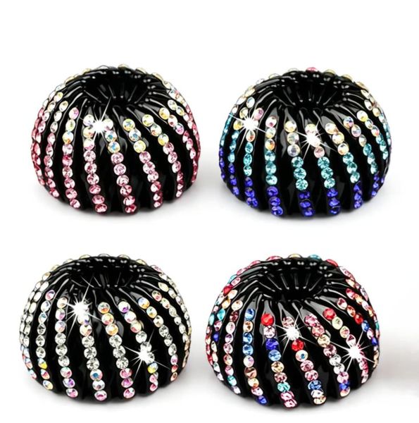 4Pcs Automatic Bird Nest Hair Clip Ponytail Holder Buckles Retractable