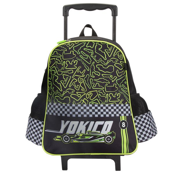 Yokico - Vroom Junior Trolley Backpack - Black/Green