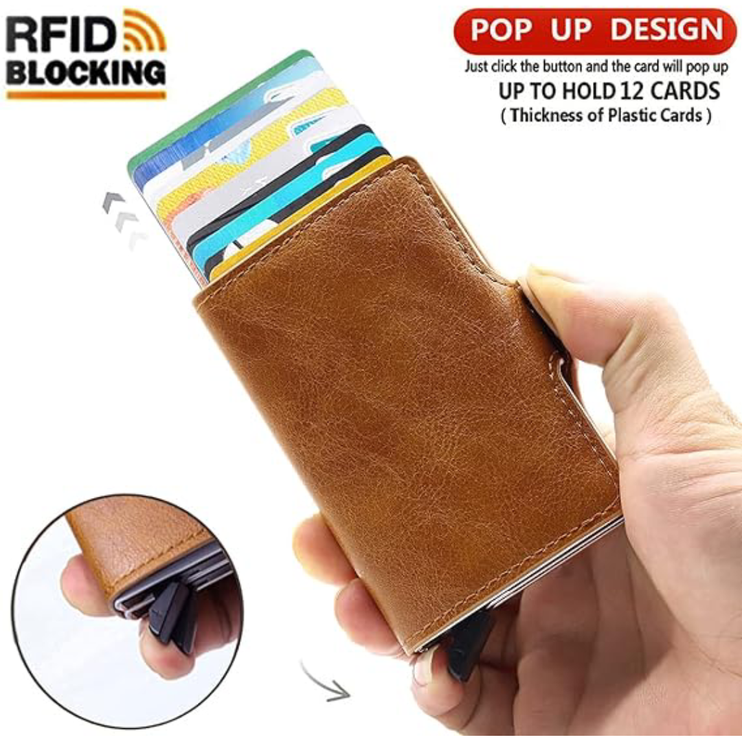PATIKIL RFID Credit Card Holder, Metal Wallet 6 Slots Men