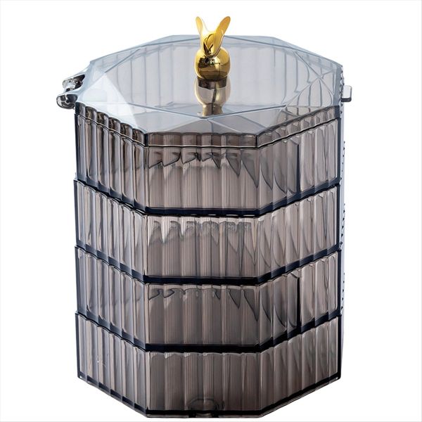 Acrylic Jewelry Organizer with Handle, Clear Boxes Transparent Black