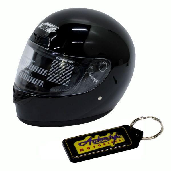 VR1 Full Face Motorbike Helmet TA2000 - Gloss Black &amp; Gel Key Holder