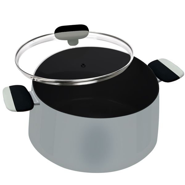 4.9 Liters Medium - Elegant Aluminium Durable Non-Stick Pot With Glass Lid