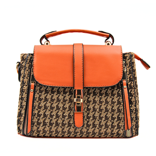 Missy Missi Ladies Flap Hand Bag with Satchel Design Camel